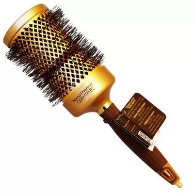Фото товару Термо брашинг Expert Blowout Curl Wavy Bristles Gold & Brown 65 мм