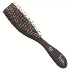 Фото Щетка для укладки Essential Style Wet Thick Hair Memory Flex Bristles Matt Black для посеченных волос искусственная щетина - 1