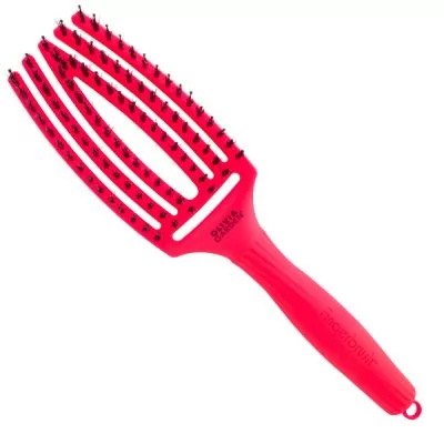 Характеристики товара Щетка для укладки Finger Brush Neon Pink изогнутая комбинированная щетина