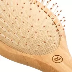 Фото Щетка массажная бамбуковая Bamboo Touch Detangle Nylon M нейлоновая щетина - 4