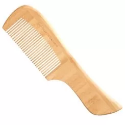 Фото Гребінець бамбуковий Bamboo Touch Comb 2 з ручкою з частими зубчиками - 1