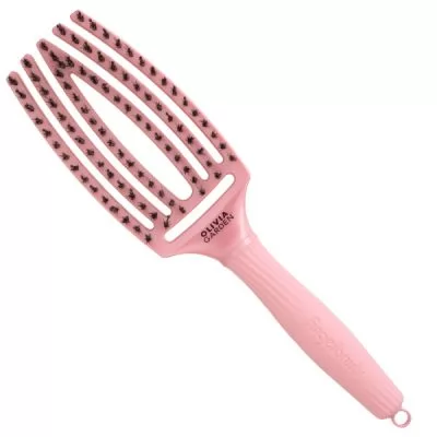 Характеристики товару Щітка для укладки Finger Brush Combo Amore Pearl Pink Medium LE вигнута комбінована щетина
