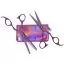 Набор ножниц для стрижки Silk Cut ThinkPink 2023 neon purple LE (ножницы рабочие SKP5.75 5,75" + филировочные SKPT635E 6,00" + чехол лиловый}